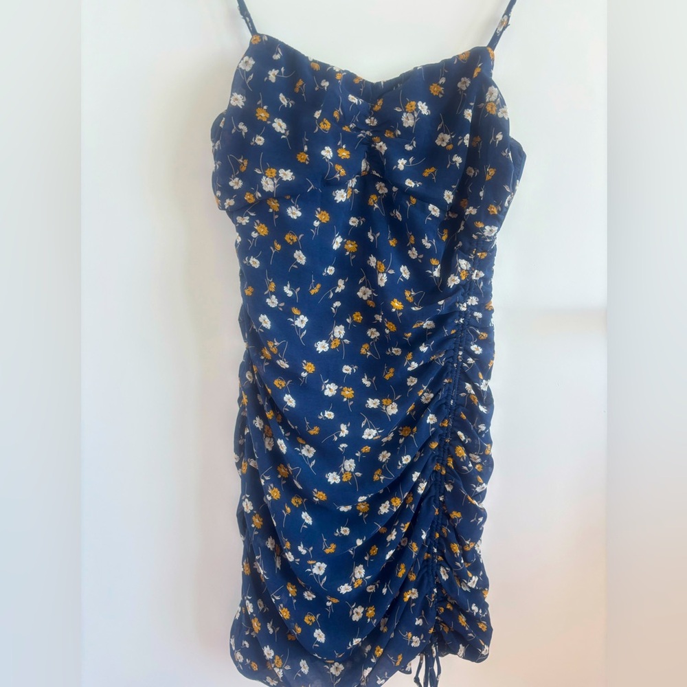 Cotton Candy Navy Floral Spaghetti Strap Dress